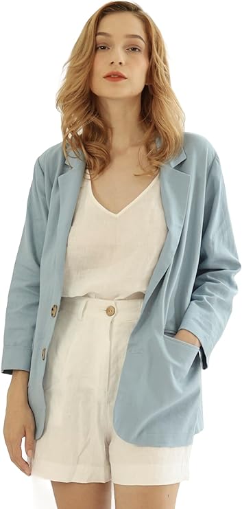 WEARVAST Women’s 100% Certified-Harmless Lined Linen Jacket